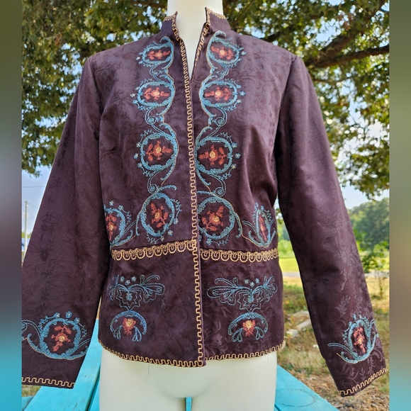 Coldwater Creek Brown Venice Embroidered Jacket - Picture 14 of 14